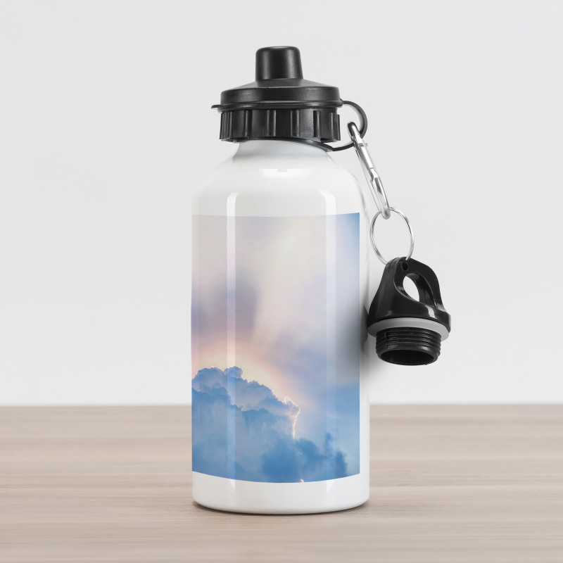 Sunbeam and Fluffy Clouds Aluminum Water Bottle