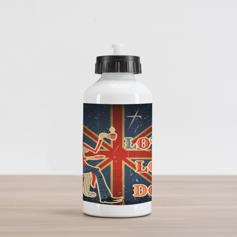 London English Man Flag Aluminum Water Bottle
