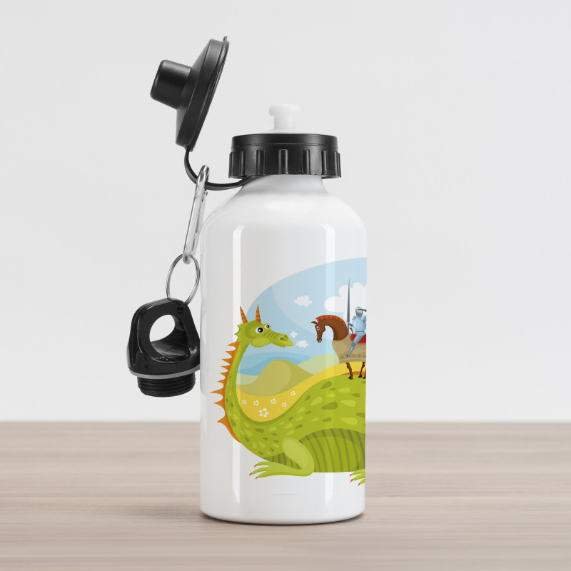 Knight and His Horse Aluminum Water Bottle