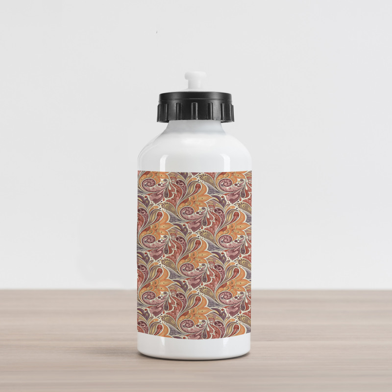 Paisley Leaf Pattern Aluminum Water Bottle