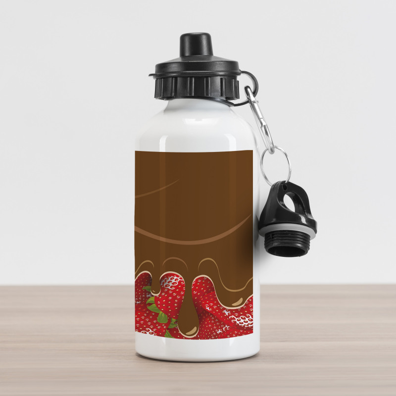 Strawberries Chocolate Aluminum Water Bottle