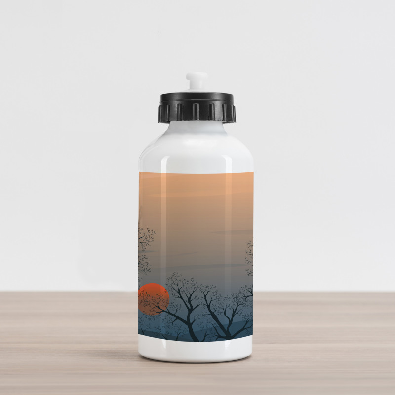 Sunrise Branches Misty Sky Aluminum Water Bottle