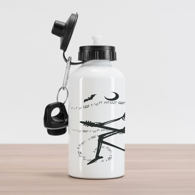 Witch on Guitar Aluminum Water Bottle