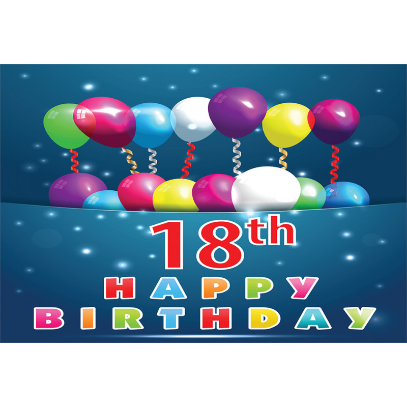 18 Birthday Balloons Aluminum Water Bottle