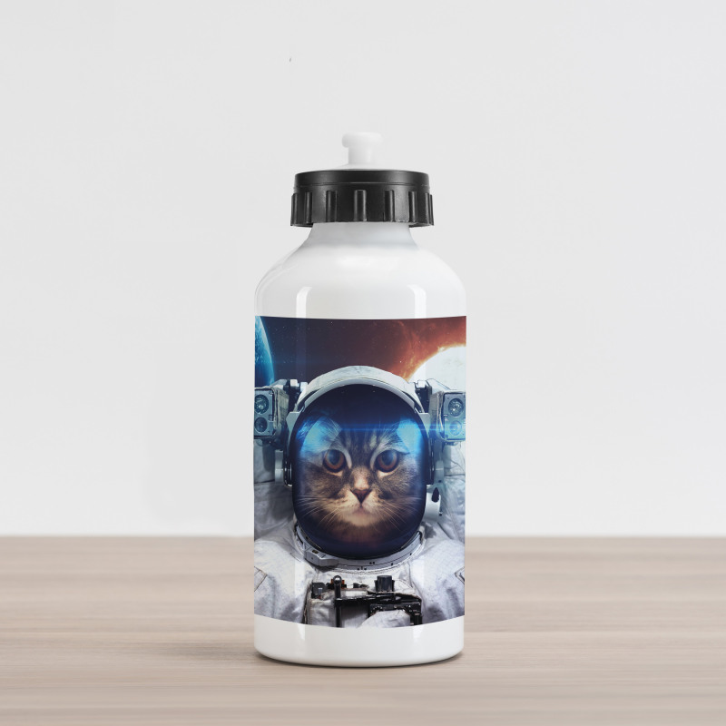 Kitty in Galaxy Dust Aluminum Water Bottle