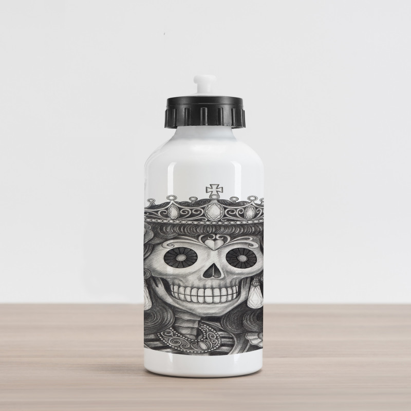 Dead Queen Folk Flowers Aluminum Water Bottle