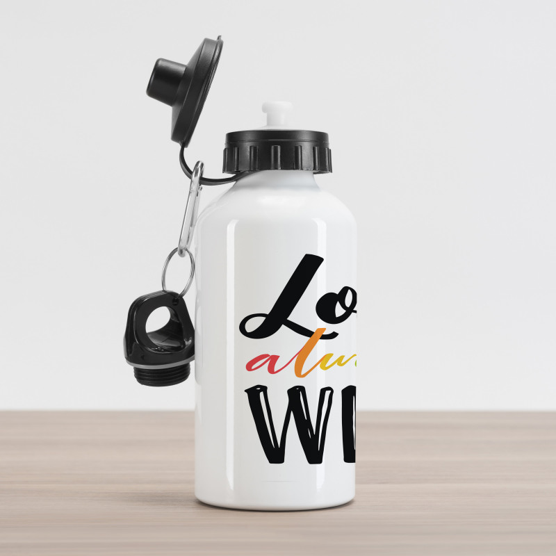 Love Always Wins Phrase Aluminum Water Bottle
