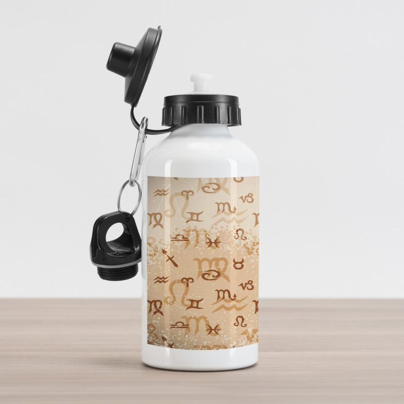 Zodiac Signs Grunge Aluminum Water Bottle