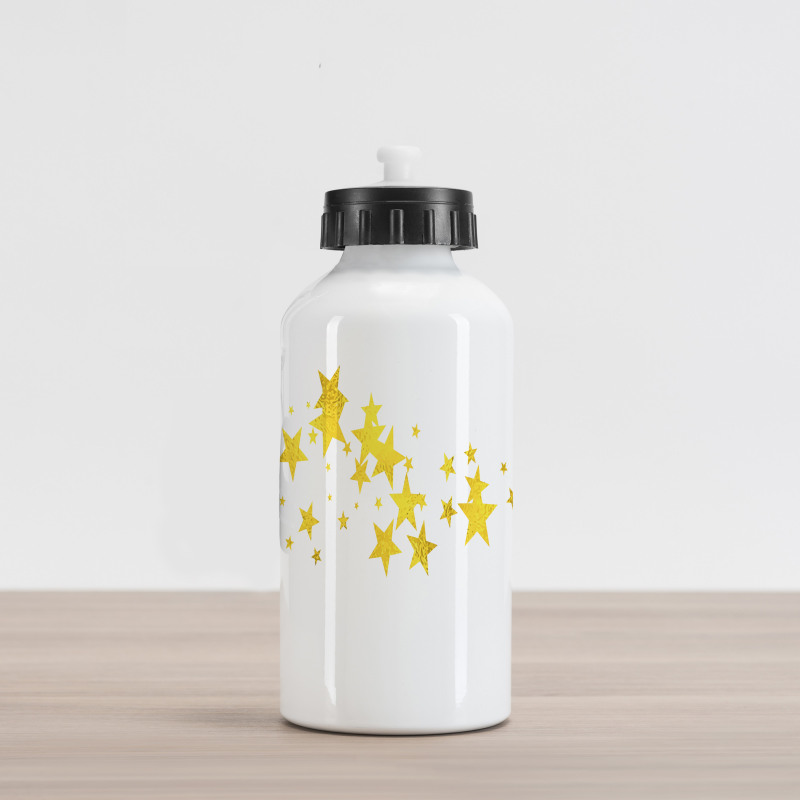 Yellow Shade Modern Stars Aluminum Water Bottle