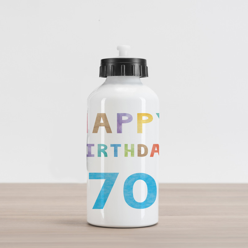 Abstract 70 Birthday Aluminum Water Bottle