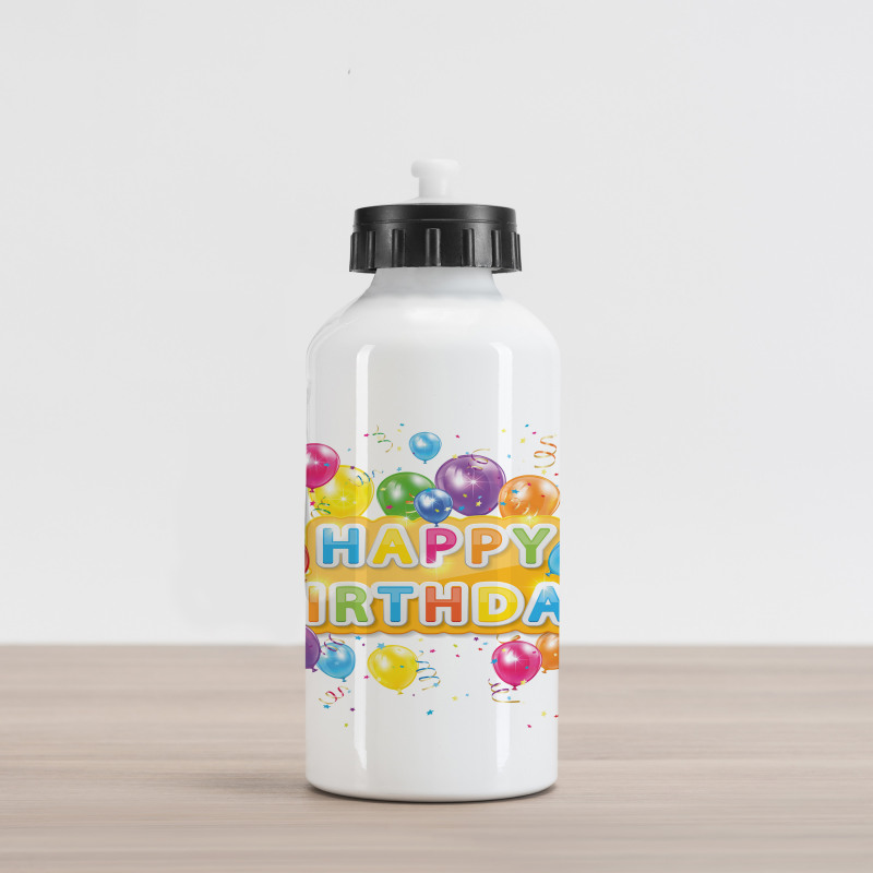 Vivid Birthday Balloon Aluminum Water Bottle