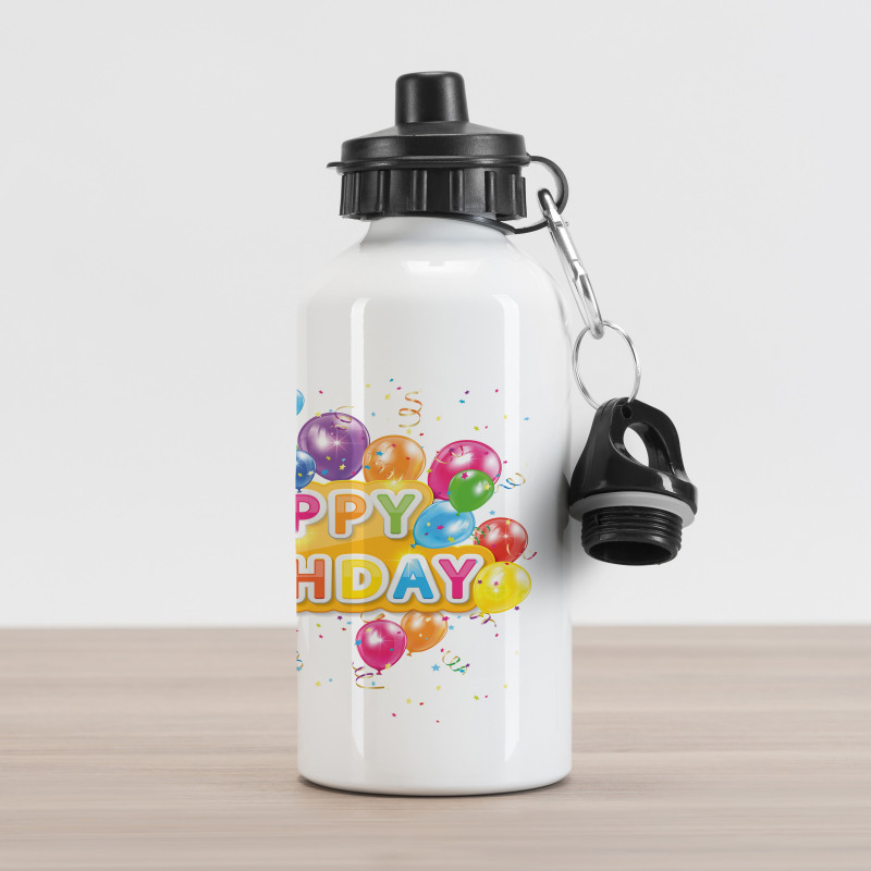 Vivid Birthday Balloon Aluminum Water Bottle