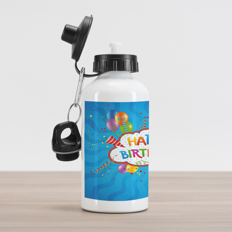 Greeting Text Party Hats Aluminum Water Bottle