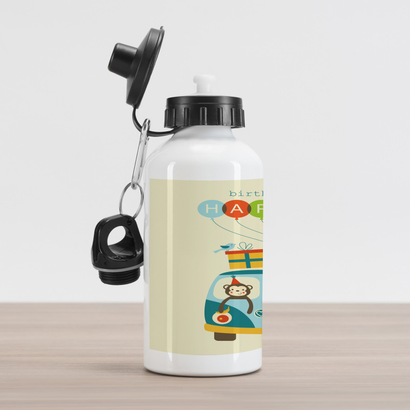 Hippie Birthday Van Aluminum Water Bottle