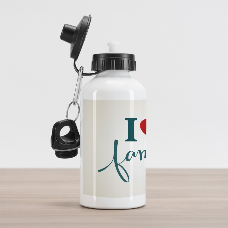 Love and Family Heart Aluminum Water Bottle