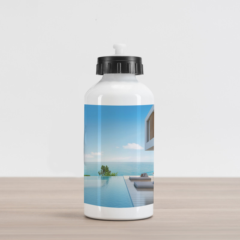 Minimalist Beach House Aluminum Water Bottle