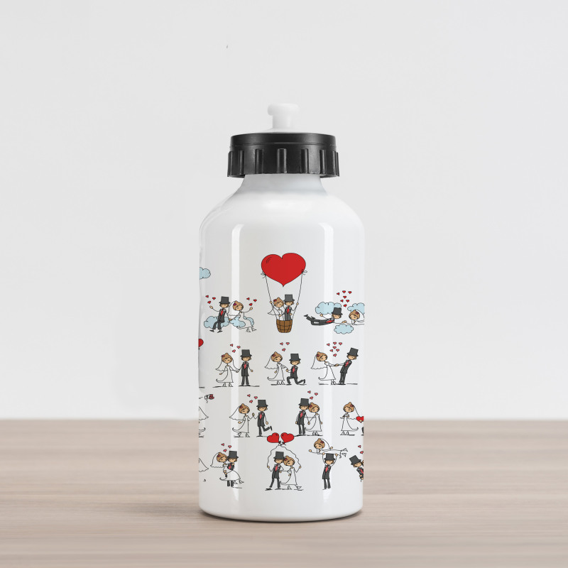 Couple on Clouds Aluminum Water Bottle