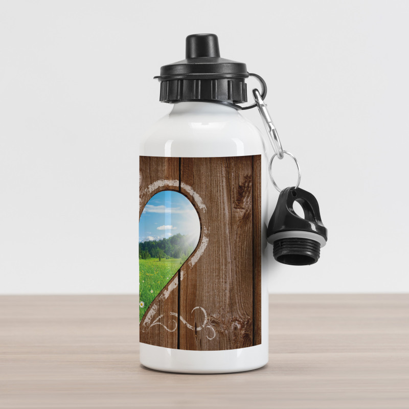 Farm House Chalk Heart Aluminum Water Bottle