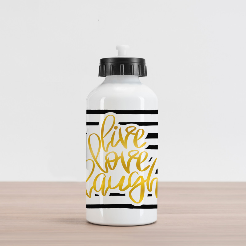 Stripes Text Aluminum Water Bottle