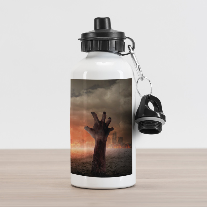 Death Burning City Aluminum Water Bottle