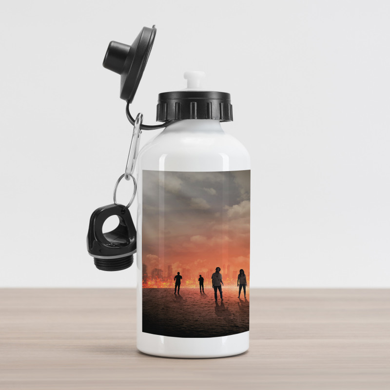 Death Burning City Aluminum Water Bottle