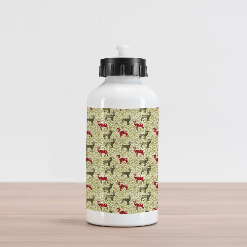 Damask Snowflake Deer Aluminum Water Bottle