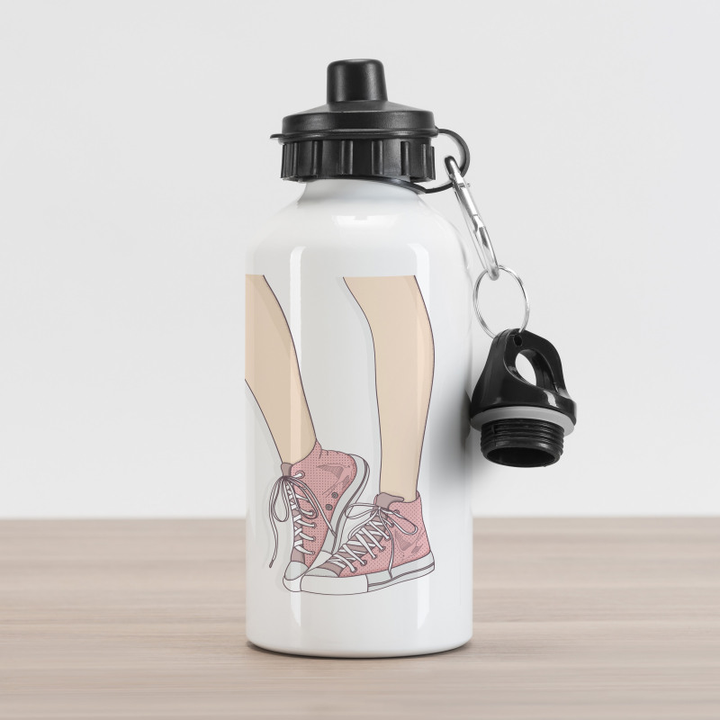 Girl Shoes Floral Aluminum Water Bottle