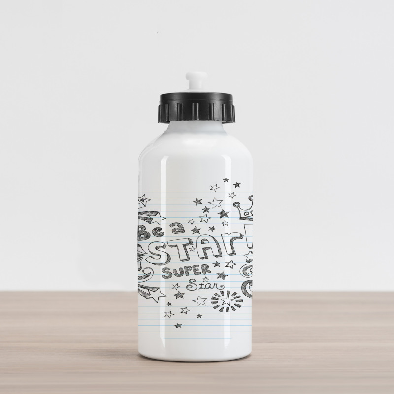 Be Super Star Phrase Aluminum Water Bottle