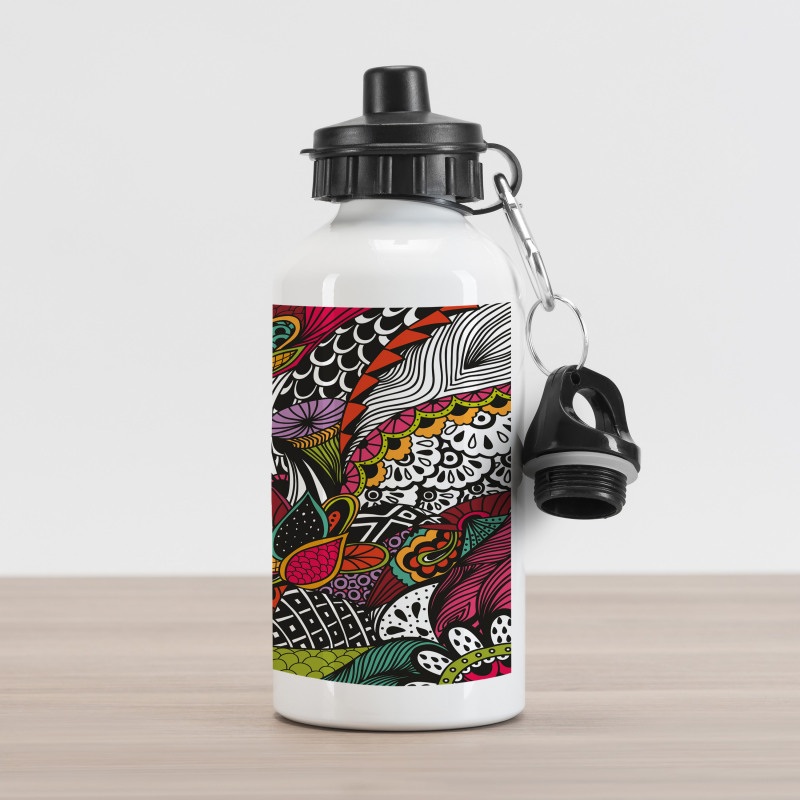 Colorful Ornate Leaves Aluminum Water Bottle