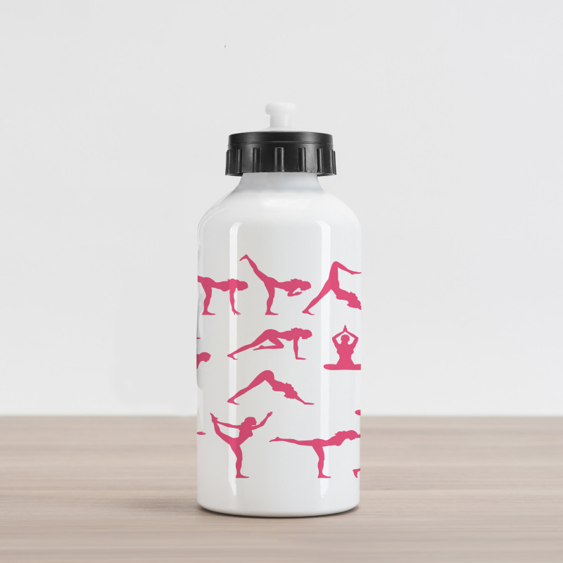 Pink Silhouettes Flexing Aluminum Water Bottle