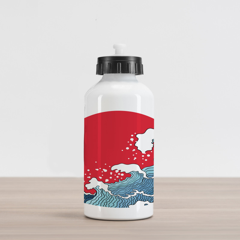 Red Sun Tsunami Aluminum Water Bottle