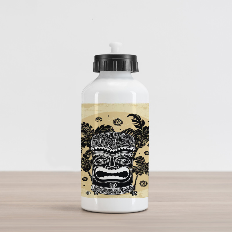 Mask Palm Ornate Aluminum Water Bottle