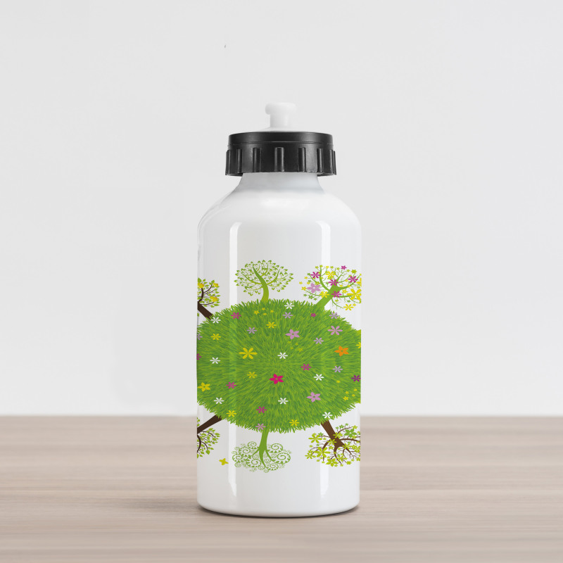 Various Green Trees Bloom Aluminum Water Bottle