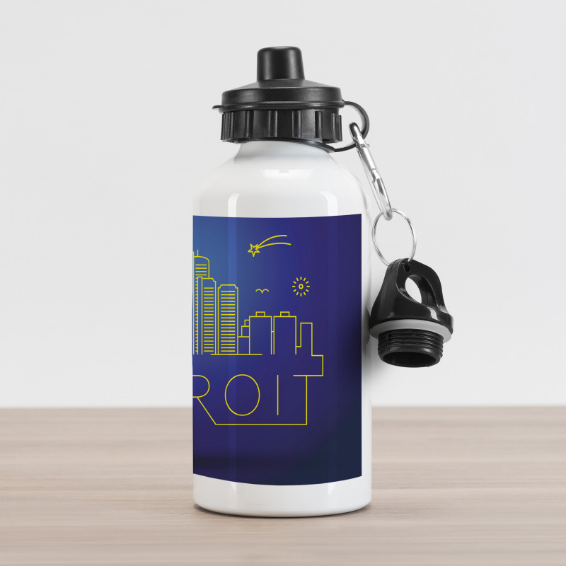 City Sky View Graphic Aluminum Water Bottle