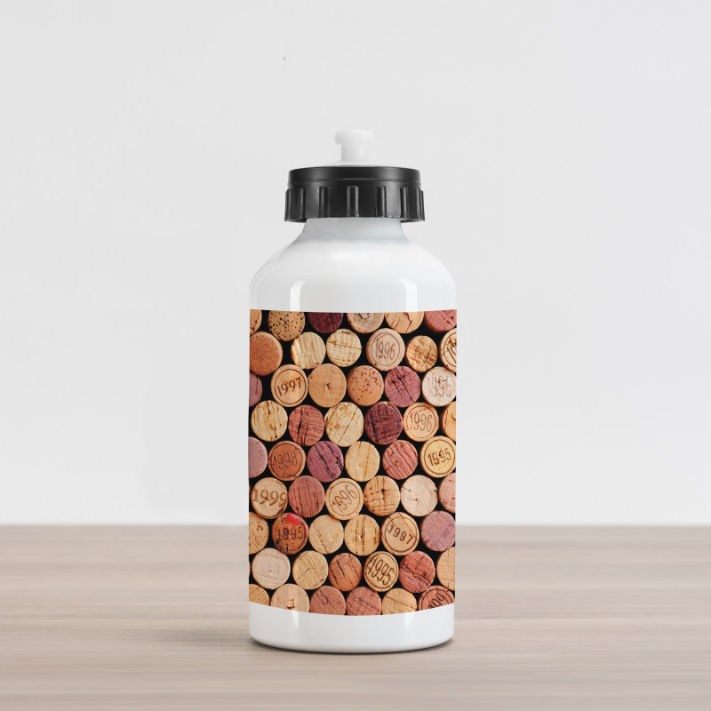 Random Used Wine Corks Aluminum Water Bottle