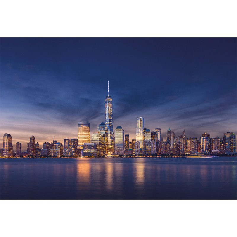 New York Skyline Evening Aluminum Water Bottle