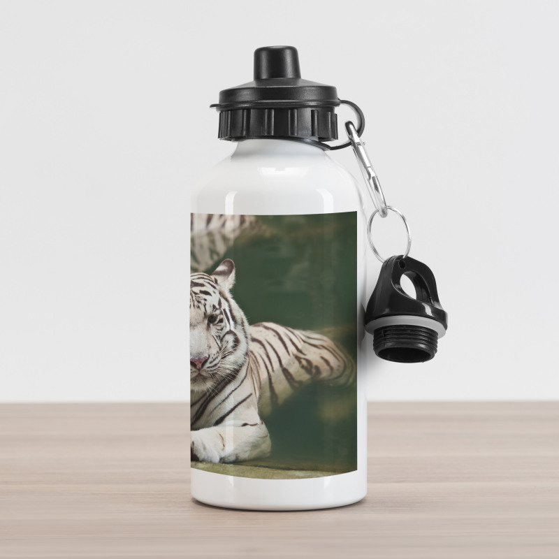 White Tiger Swimming Fun Aluminum Water Bottle