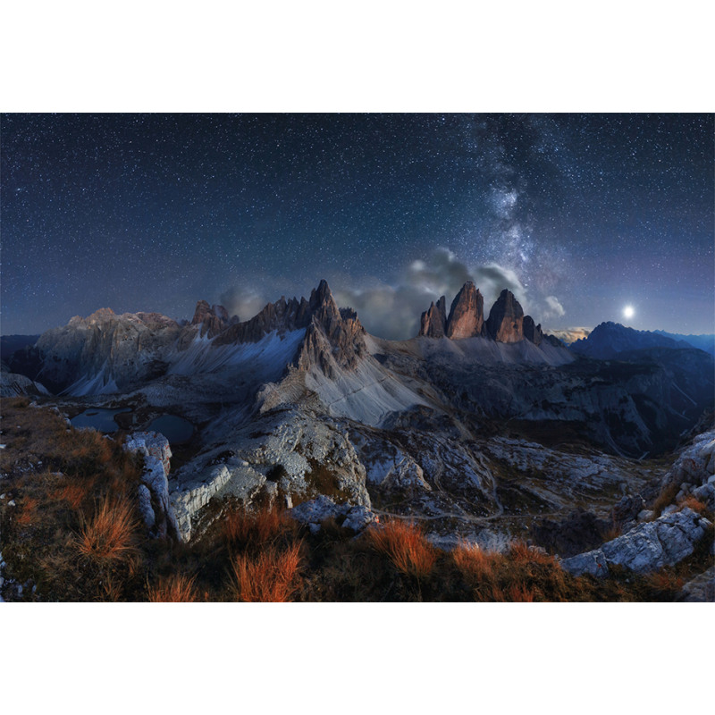 Italy Mountains Milky Way Aluminum Water Bottle