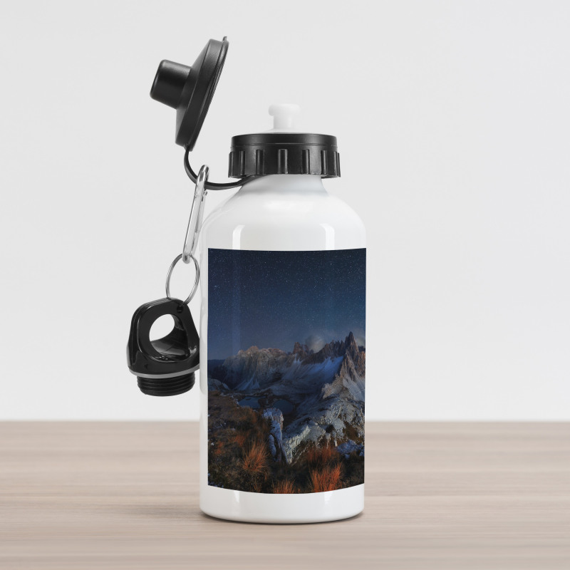 Italy Mountains Milky Way Aluminum Water Bottle