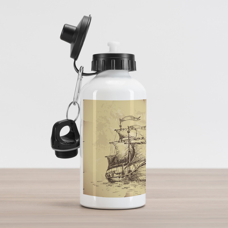 Old Paper Ship Aluminum Water Bottle