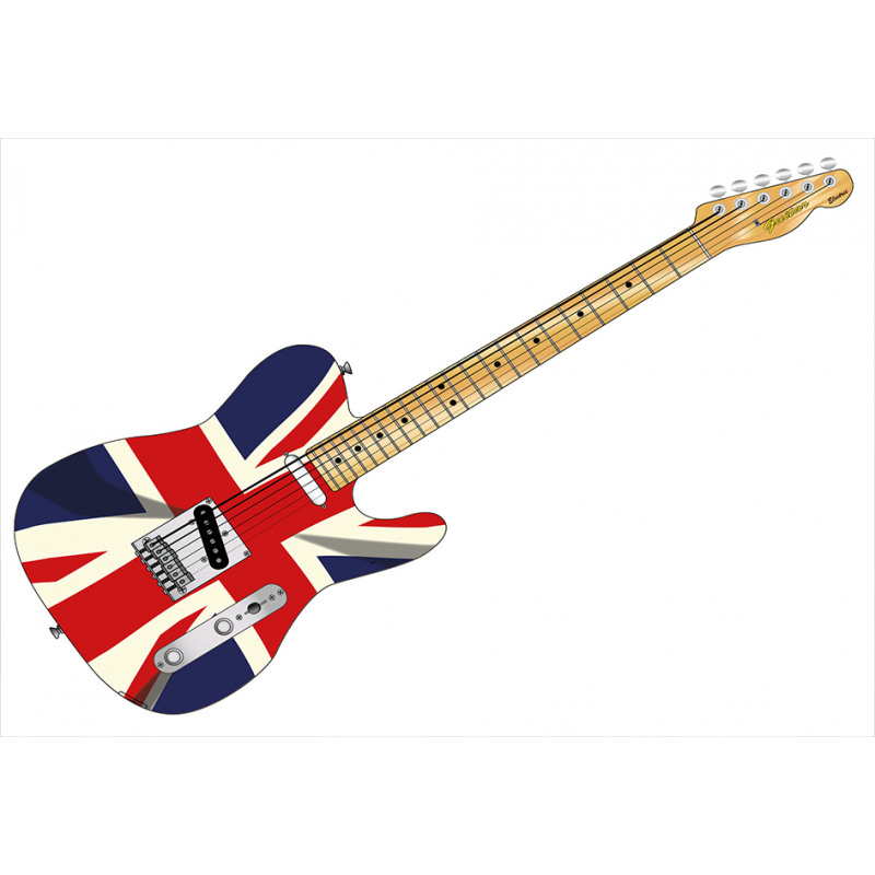 Electric Guitar Flag Aluminum Water Bottle