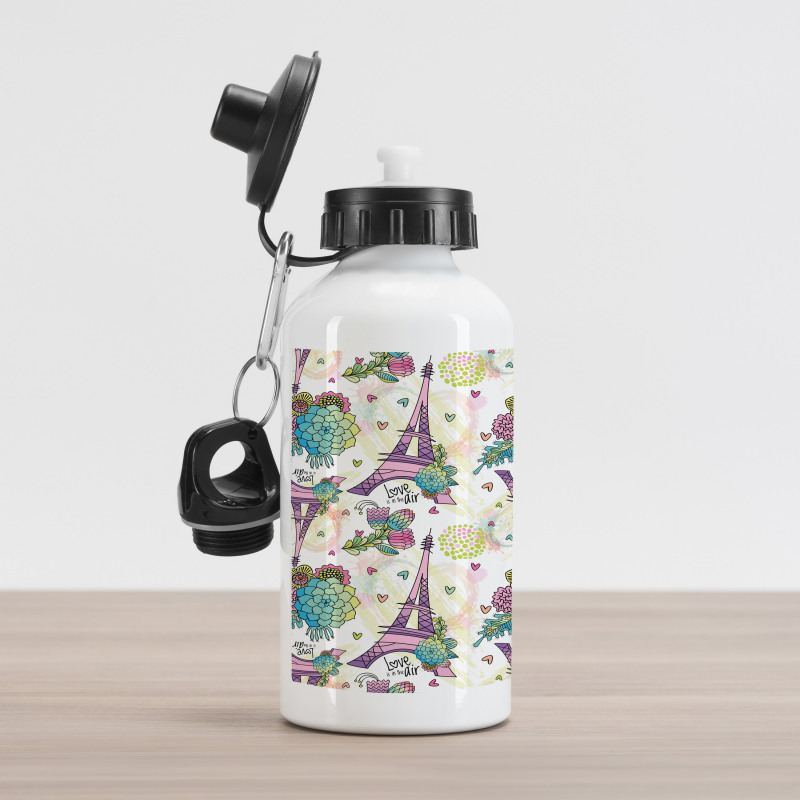 Flower Bouquets Hearts Aluminum Water Bottle