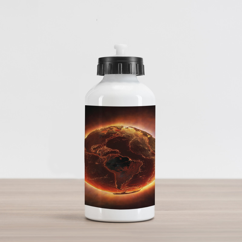 Vivid Burning Earth Heat Aluminum Water Bottle