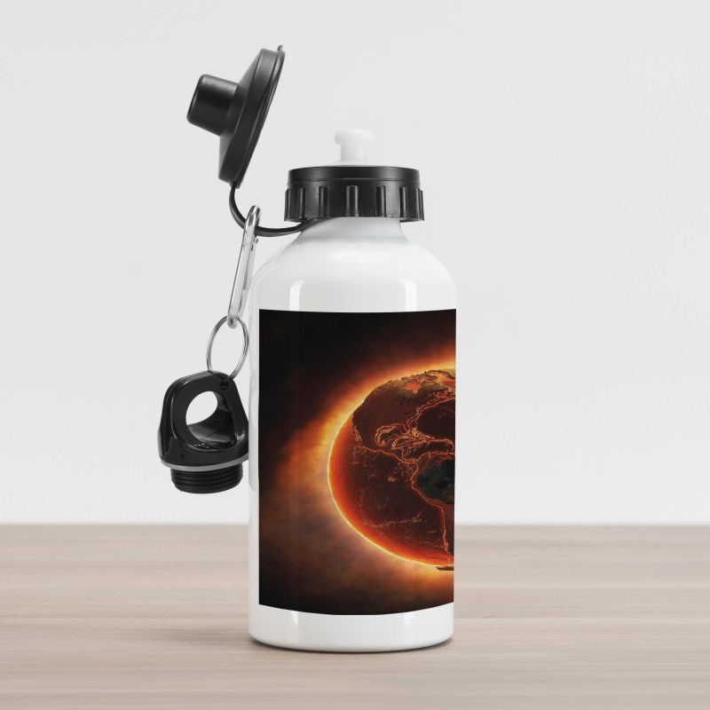 Vivid Burning Earth Heat Aluminum Water Bottle