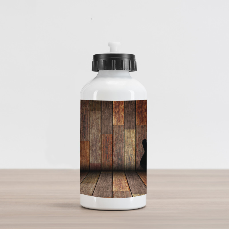 Guitar Wood Room Aluminum Water Bottle