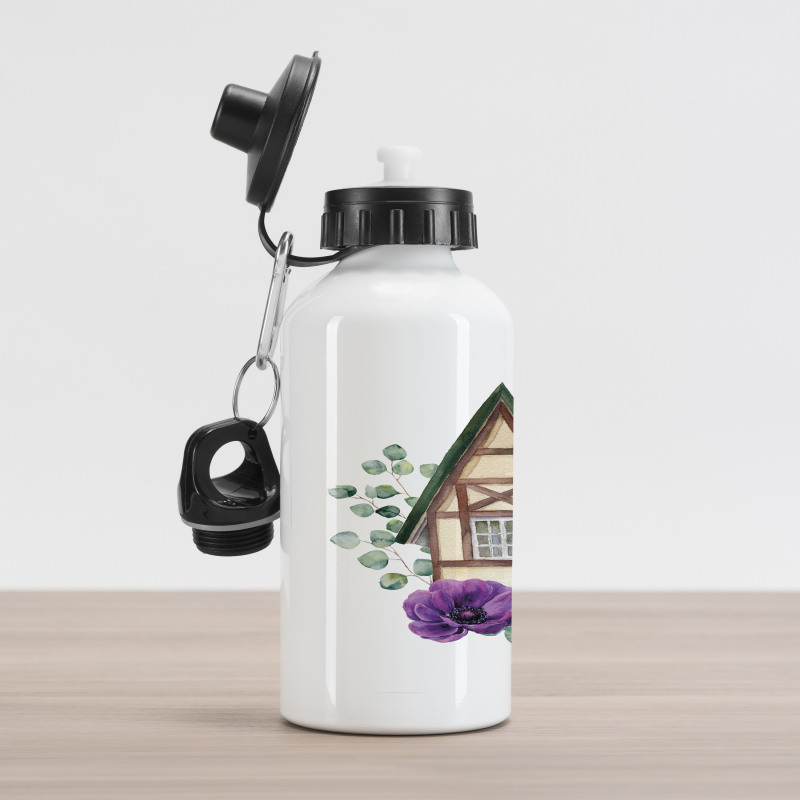 Watercolor Home Aluminum Water Bottle