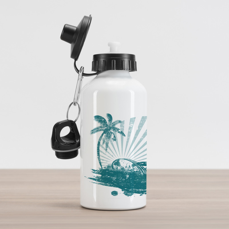 Grunge Tropical Aluminum Water Bottle