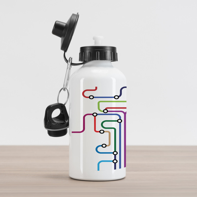 Abstract Colorful Subway Aluminum Water Bottle
