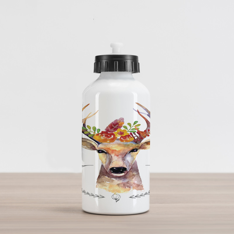 Watercolor Deer Rustic Aluminum Water Bottle
