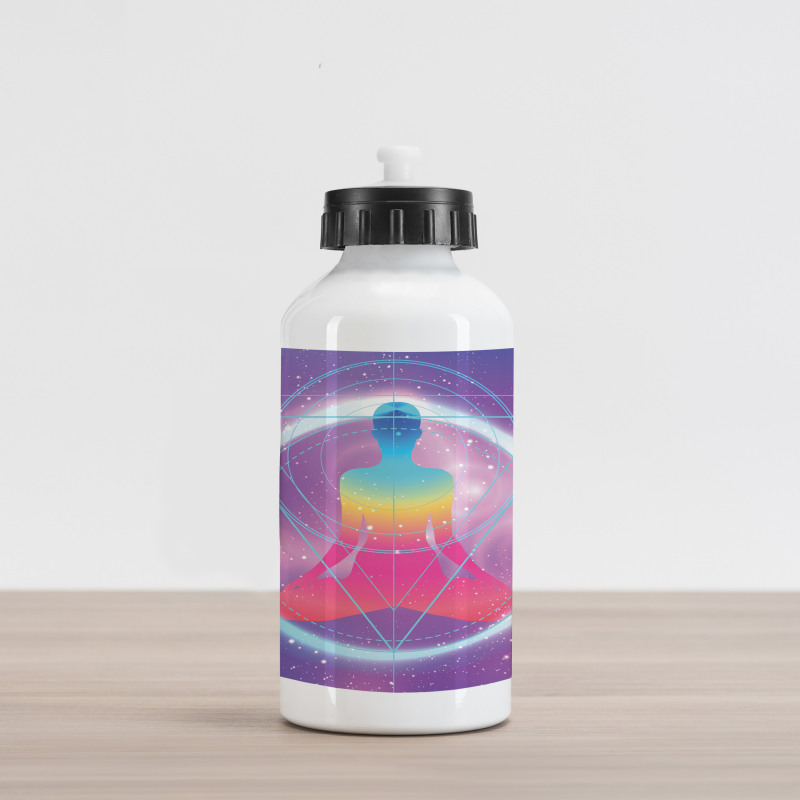 Human Meditation Galaxy Aluminum Water Bottle